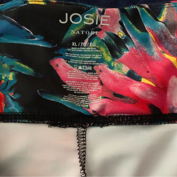 NWT JOSIE NATORI SOLSTICE LEGGINGS 7/8 length Sz XL in Azalea Trellis Wave Yoga - Picture 6 of 7